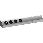 Bachmann CASIA 4x geaard stopcontact, Roestvrij staal