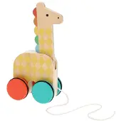Petit Collage Giraffe On-the-go Wooden Pull Toy Geel