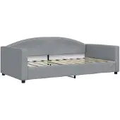 vidaXL Slaapbank met onderschuifbed 100x190 cm stof lichtgrijs (VS)