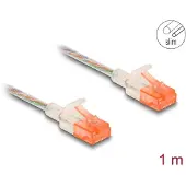 DeLOCK RJ45 Network Cable Cat.6A U/UTP Slim 1 m transparent