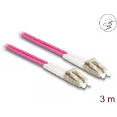 DeLOCK Fiber Optical Cable with metal armouring LC Duplex to LC Duplex Multi-mode OM4 3 m