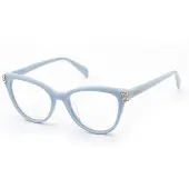 Blumarine Bril - - VBM254S - Glanzend blauw - Acetaat - 52/18/140