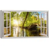 Reinders Schilderij Uitzicht op groen - 70 x 118 - Hout -