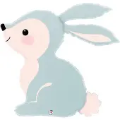 Betallic Folieballon blue bunny - 68 x 64 cm