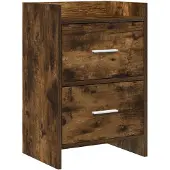 vidaXL Nachttafels Gerookt eiken 40 x 30 x 60 cm Bewerkt hout