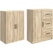 vidaXL Kast Set 2 st Sonoma Eiken Bewerkt hout