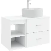 vidaXL Badkameraccessoireset, 2 stuks, wit, van houtvezel