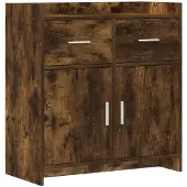 vidaXL Dressoir Gerookt eiken 75 x 36 x 80 cm Bewerkt hout