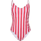 Pieces Dames badpak pcbaomi ronde hals rood/wit gestreept
