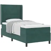 vidaXL Boxspring bed met hoofdeinde Donkergroen 90 x 200 cm Fluweel