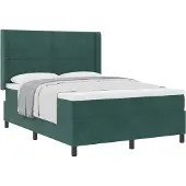 vidaXL Boxspring bed met hoofdeinde Donkergroen 140 x 200 cm Fluweel