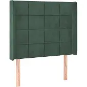 vidaXL Hoofdbord met randen 83x16x118/128 cm fluweel groen