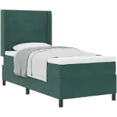 vidaXL Boxspring bed met hoofdeinde Donkergroen 100 x 200 cm Fluweel