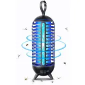 Vulpes goods Verjager - Muggenlamp Oplaadbaar - Elektrische Insectendoder - Vliegenlamp - Insectenlamp - UV stand & Nachtlamp - Ophangbaar - Waterdicht - Incl. opvangbak & schoonmaakborstel