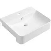 Isvea Sott Aqua Halfinbouwwastafel, 59x49cm, wit