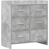 vidaXL Dressoir Betongrijs 75 x 33 x 80 cm Bewerkt hout