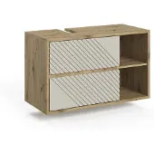Vicco Wastafelonderkast Viola, Artisanaal eiken/Kasjmier, 100 x 60 cm