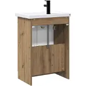 vidaXL Badkamermeubel Set Artisanaal eiken 56 x 37,5 x 81 cm