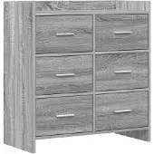vidaXL Dressoir Grijs Sonoma 75 x 33 x 80 cm Bewerkt hout