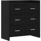 vidaXL Dressoir Zwart eiken 75 x 33 x 80 cm Bewerkt hout