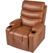 Beliani ETER - Relaxfauteuil elektrisch - Bruin - Kunstleer
