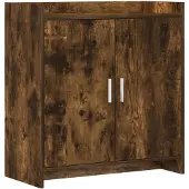 vidaXL Dressoir Gerookt eiken 72 x 36 x 80 cm Bewerkt hout