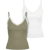 Urban Classics Top olijfgroen / wit