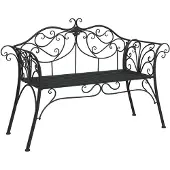 vidaXL Tuinbank 2-Aantal zitplaatsen 130 x 47 x 90 cm Staal Zwart