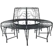 vidaXL Boom Bank 8 -zits Ø 160 x 89 cm steel Zwart Rond