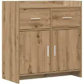 vidaXL Dressoir Artisanaal eiken 75 x 36 x 80 cm Bewerkt hout