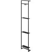 Saqu Rise wandframe staal incl. 2 handdoekhaakjes 35x12x169cm mat zwart