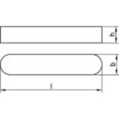 Toolcraft TO-9979254 Inlegspieën DIN 6885 Staal 5 stuk(s)
