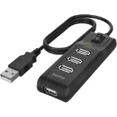 Hama 00200118 USB-hub 4 poorten USB-A USB 2.0 480 MBit/s Zwart