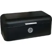Excellent houseware Broodtrommel Metaal Zwart - 42 x 22 x 16 cm