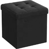 Leobert Opbergpoef - Zwart - Opvouwbaar - Modern design