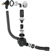 Hansgrohe Exafill afwerkset badvulling, afvoer en overloop Brushed Black Chrome