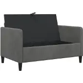 vidaXL Sofa met Opbergruimte Donkergrijs 122 x 78 x 87 cm Polyester
