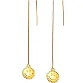 Charme Bijoux Doortrek oorbellen - 14K goud plating -Smiley-