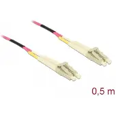 DeLOCK Cable Optical Fibre LC to LC Multi-mode OM4 0,5 m