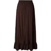 Pieces Pcjulia Hw Volume Enkel Middellange Rok Dames Bruin M