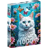 Enjoy Puzzle ENJOY White Cat Puzzel, 1000 stukjes