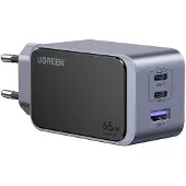 UGREEN Chargeur secteur Gan avec 2 USB-C et 1 USB-A 65W Gris anodisé