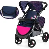 Bayer Tweeling poppenwagen Twin Xeo, dubbele poppenwagen, verstelbare duwstang, tas