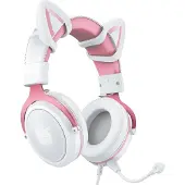 Onikuma X10 (Bedraad, Draadloze), Gaming headset, Roze, Wit