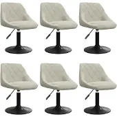 vidaXL Eetkamerstoelen draaibaar 6 st fluweel crèmekleurig
