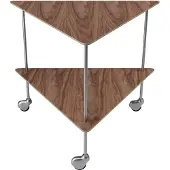 Fritz Hansen Trolley Side Table - Bijzettafels & buffetten Roestvrijstaal Walnut - 840412