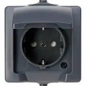 Kopp Nautic wandcontactdoos RA KV opbouw spatwaterdicht Mat antraciet IP44