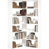 HOMCOM Bookshelf-Spanplatte-90L x 90B x 180H cm-Weiß