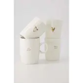 Zusss Koffiemok Open Hartje Wit/Goud Wit