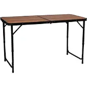 Abbey camp Campingtafel 120x60 cm Opvouwbaar - Verstelbaar 54-69 cm - Bruin
